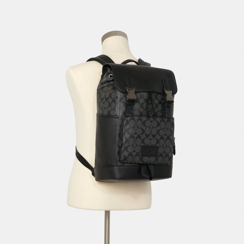 NWT Coach Outlet Track Backpack In Signature Canvas - Picture 4 of 5